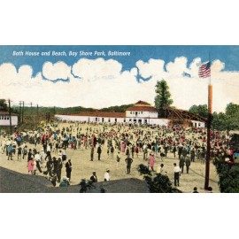 Baltimore, Maryland Bay Shore Park Bath House Beach Postcard COPY #75124