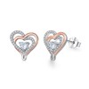MEDWISE 925 Sterling Silver Heart Stud Earrings Birthstone Rose Gold