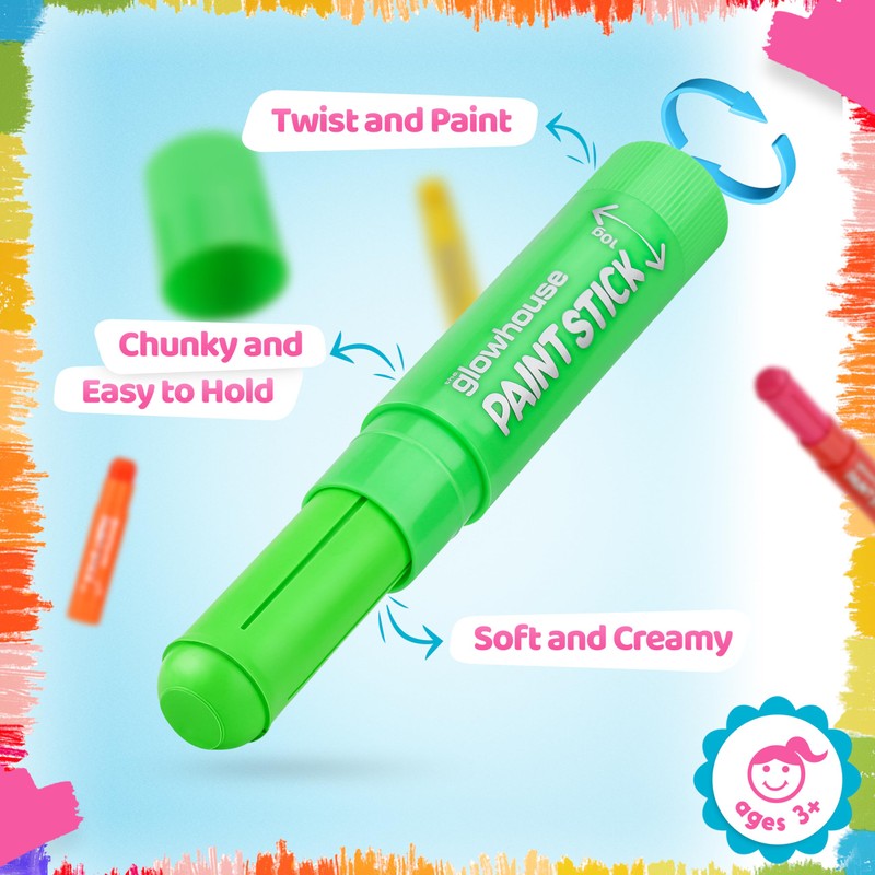 The Glowhouse Tempera Paint Sticks Classic Colours 12 Pack -