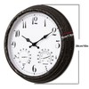 YTAONS Outdoor Waterproof Wall Clock with Thermometer and Hygrometer Combo,