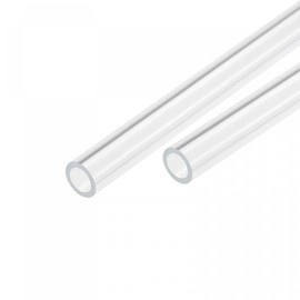sourcing map Acrylic Pipe Clear Rigid Round Tube 9mm ID 12mm OD 14" for Lamps and Lanterns, Water Cooling System 2pcs