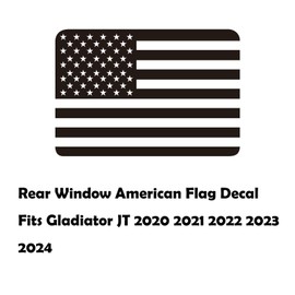 Zxiaochun Rear Middle Window American Flag Decal for Jeep Gladiator JT 2020 2021 2022 2023 2024 2025 Truck Back Center Sliding Window Glass USA Flag Vinyl Sticker Exterior Accessories(Matte Black)