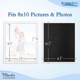 Icona Bay Combination White Picture Frames Set - 10 PC (Five 4x6, Three 5x7, Two 8x10), Classy Contemporary Style, Maestro Collection for Wall Gallery