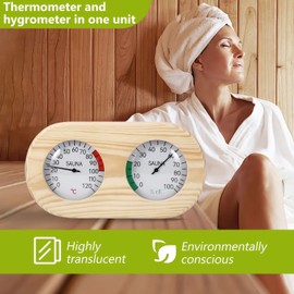ALLOMN Sauna Thermometer Hygrometer, 2-in-1 Wooden Digital Thermo-Hygrometer High Accuracy Sauna Steam Room Thermometer for Sauna Steam Room Workshop Warehouse