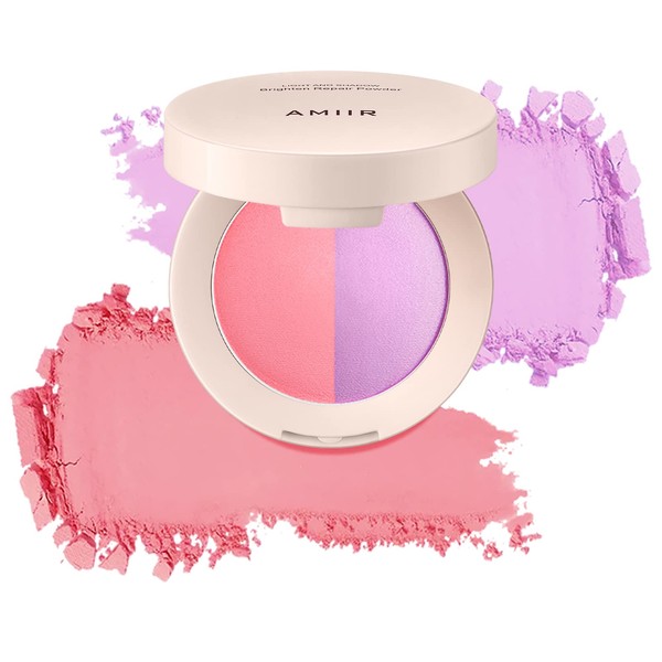 AMIIR Duo Cheekbones Blusher Face Makeup Cheek Blush Powder Palette Highly Pigmented Blendable Add Glow Natural Healthy Vibrant Alive Looks (#302)