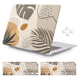 iCasso for MacBook Air 13 Inch Case 2018-2020 Release A2337 M1/A1932/A2179 with Retina Display Touch ID, Protevtive Hard Plastic Shell Case and Keyboard Cover for MacBook Air 13 (Brown)