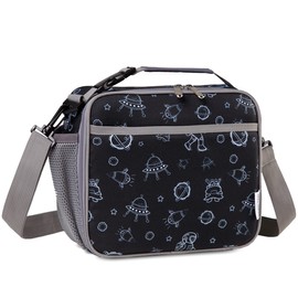 Chase Chic Kids Lunch Bag, Insulated Lunch Bag with Adjustable Clip-on Handle Kids Lunch Box for Girls Boys School Picnic Lightweight Reusable Lunch Handbag with External Bottle Holder