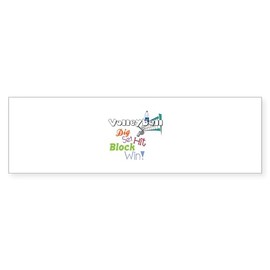 CafePress Volleyball Dig Set Hit Block Win! Bumper Sticker 10"x3" Rectangle Bumper Sticker Car Decal (10 Pack)