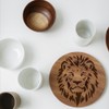 FINGERINSPIRE 4Styles Lion Head Pattern Stencils with a Brush 15x15cm