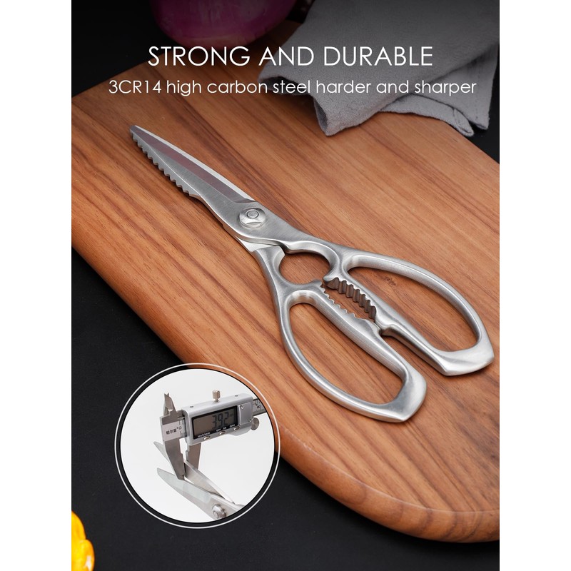 SimCoker Kitchen Scissors Forged Stainless Steel, Dishwasher Safe, Household Scissors,