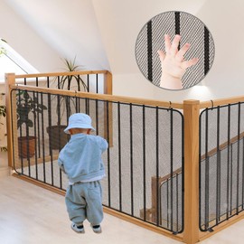 300 x 90 cm Children's Stair Safety Net, Baby Protective Net, Children's Railing, Stairs, Balcony Protection, Household Fall Protection Net, Durable Safety Rope Net No Drilling for Children, Baby,