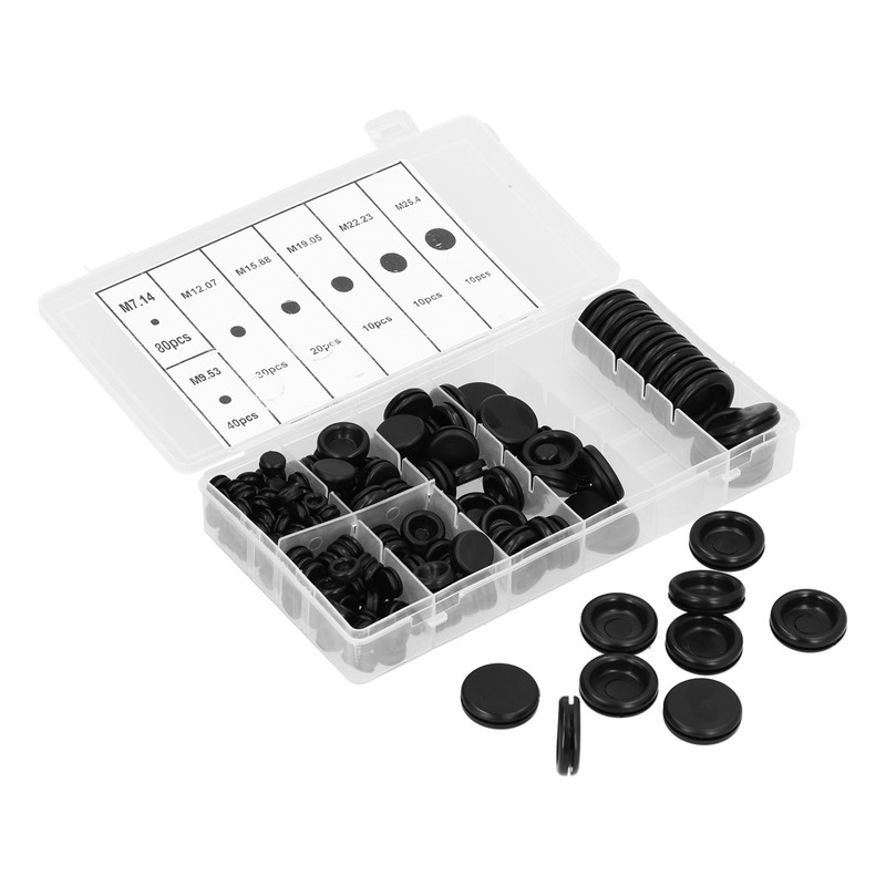 200Pcs Wire Washer Kit Rubber Grommet Dustproof Insulated Fireproof for