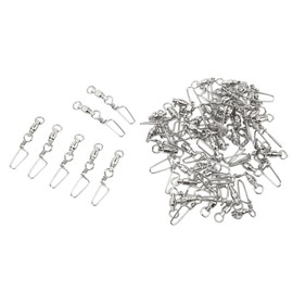 50Pcs High Strength Fishing Snap Swivels Stainless Steel B Type Ball Bearing Swivels for Saltwater Fishing 0#