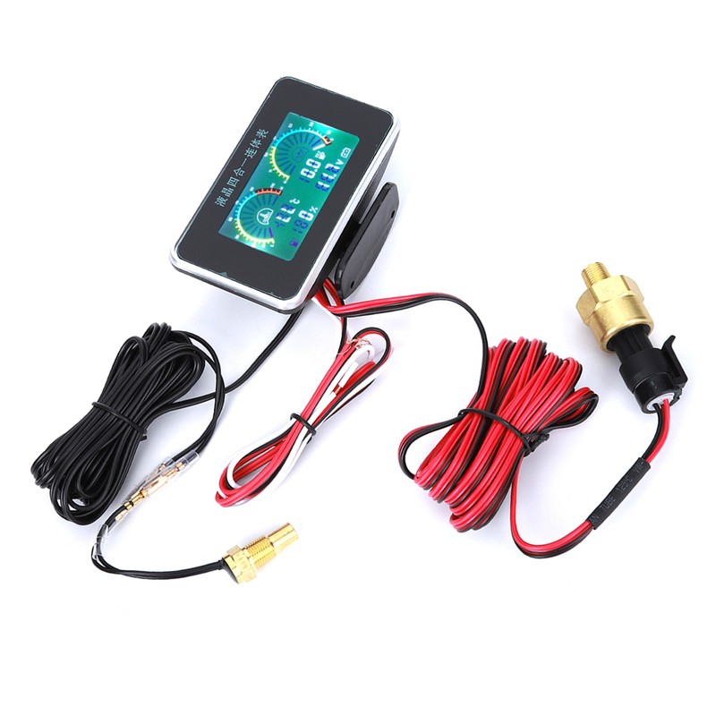 DC 9V-36V 4-In-1 Car LCD Digital Display Voltmeter Fuel Gauge