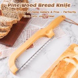 Bread Knife for Homemade Bread 14.5'' Sourdough Bread Knife, Premium Slicer for Homemade Bread, Baguettes and More Cuts Thin, Ergonomic Handler Premium Sharpness Blade