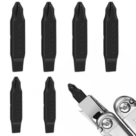 6-Pack Double-Sided Screwdriver Bits Compatible with Leatherman Multi-Tools – #1/#2 Phillips & 3/16" Flathead – Replacement Bit Set for Multi-Tool Drivers