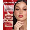 3 in 1 Brown Lipstick&Lip Gloss&Lip Liner Combo for Women,Matte