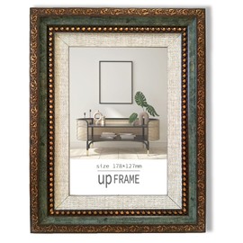 Antique Style Photo Frame, Stylish, Resin Design, For Landing, Retro, Antique, Vintage, Wall Hanging, For Tabletop, Vertical & Horizontal Use (2L Version, Green)