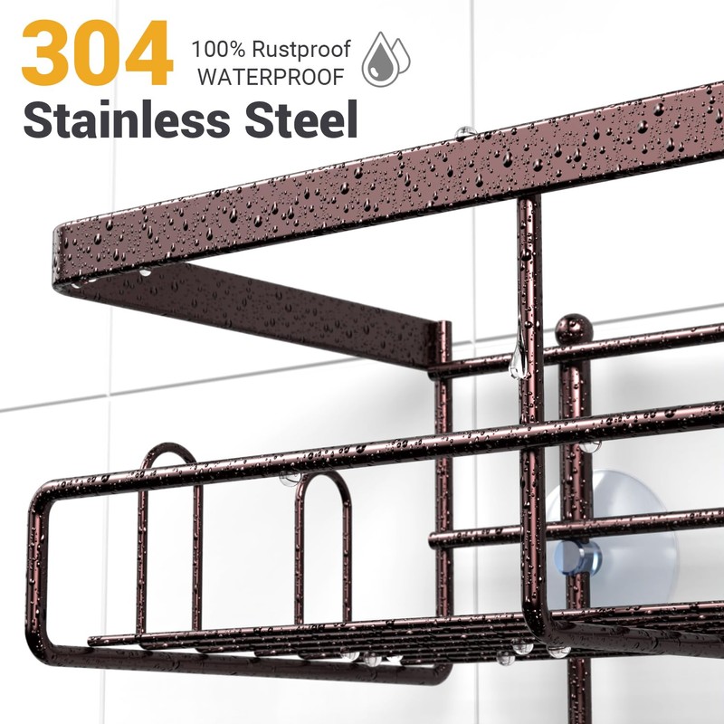 AKTECKE Shower Caddy Hanging Bathroom Organizer: Rustproof Shelf for Inside