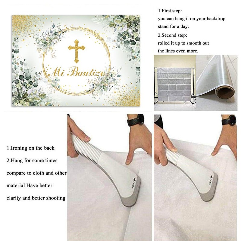Mi Bautizo Backdrop Mexican Baptism Party Decorations God Bless First