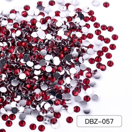 Rhinestone Red Acrylic Stone Deco Stone Set of 4 Sizes (DBZ-057 Noble Red) 0.08 inch (2 mm) 500 Tablets 0.1 inch (3 mm) 500 Pieces, 0.1 inch (4 mm) 250 Tablets, 0.2 inch (5 mm) x 250 Tablets, Total of
