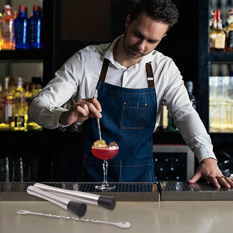 Framad 7PCS Cocktail Muddler Set, Fruit Smasher for Drinks, Stainless