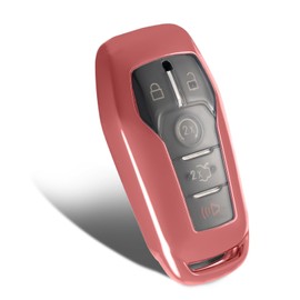 WORCAS Carcasa de TPU suave de alta calidad para llave compatible con Ford Fusion F-150 Edge Explorer Mustang Lincoln MKZ MKC (rosa)