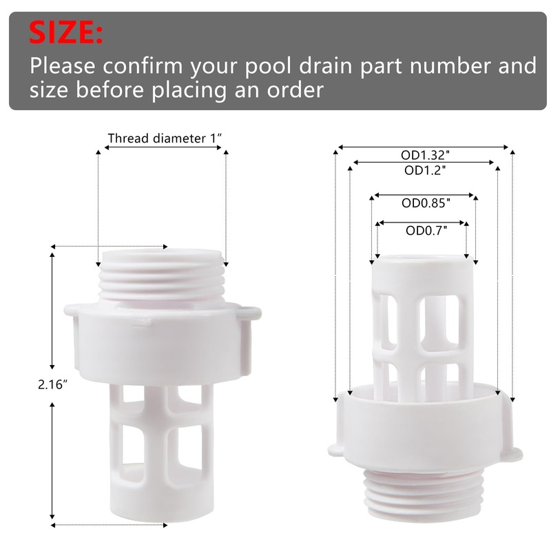 Pool Drain Connector 10184 Hose Adapter Suitable for Intex Round