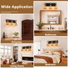 LmnLvn Farmhouse Bathroom Light Fixture, 3-Light Boho Vanity Light, Bamboo