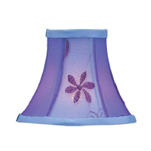 Livex Lighting S222 Embroidered Floral Silk Bell Clip Chandelier Shade, Violet
