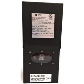 300W Watt Multi Tap 120 Volt AC to 12-15V Volt LED & Halogen - Low Voltage Landscape Lighting Indoor/Outdoor Weatherproof Transformer Power Pack w Digital Timer, Photocell Sensor - Black Metal Case