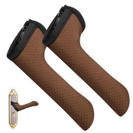 Door Handle Covers, Door Knob Covers for Summer Anti-Scald Hands, and Winter Antifreeze Hands, Door Knob Protector, Made of 2mm Neoprene (2 Pieces Brown)
