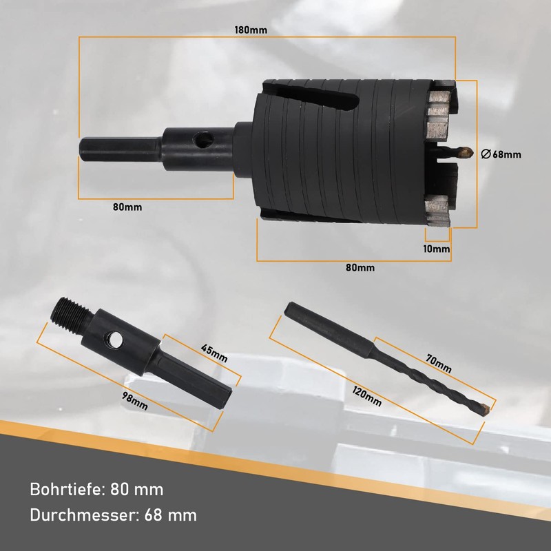 Diamond Socket Drill Bit for Masonry with Hexagonal Socket Usable