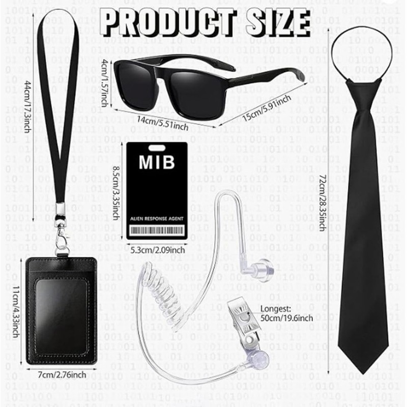 TOEECY Agent Costume Accessory Set Spy Accessories with Security Baseball