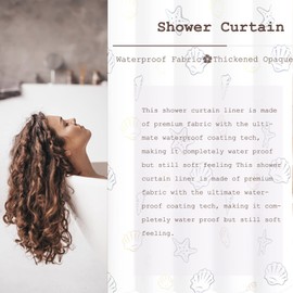 Waterproof Fabric Shower Curtain Thick Bathroom Curtain (Sea, 180x180cm)