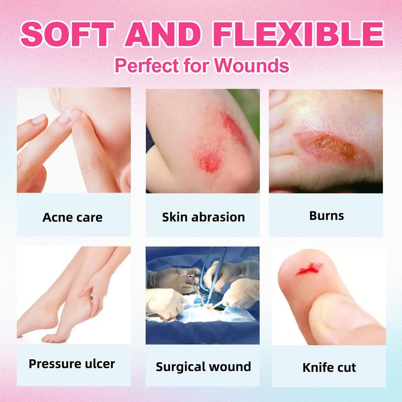 Polynew Hydrocolloid Roll (2inx19.7ft) Extra Large Hydrocolloid Patch Bandages with
