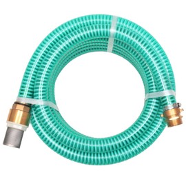 vidaXL Suction Hose Green Plastic and Brass 32.8 ft Long Durable