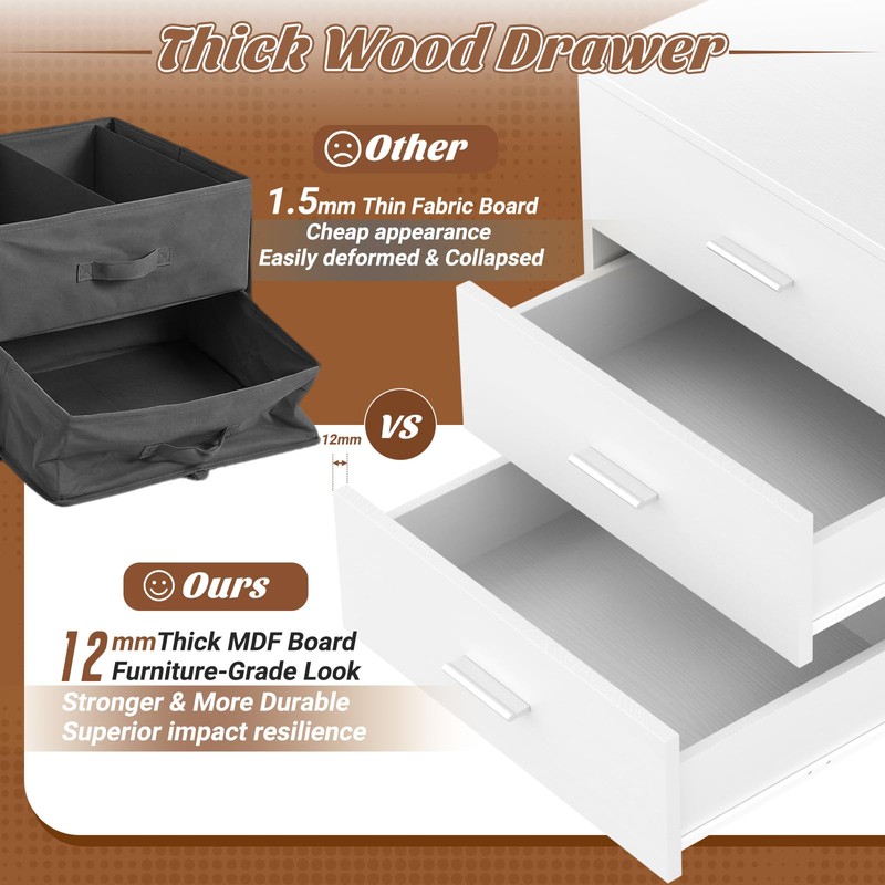 Aheaplus 21.7" Closet Drawers, Wood Closet Organizers and Storage with