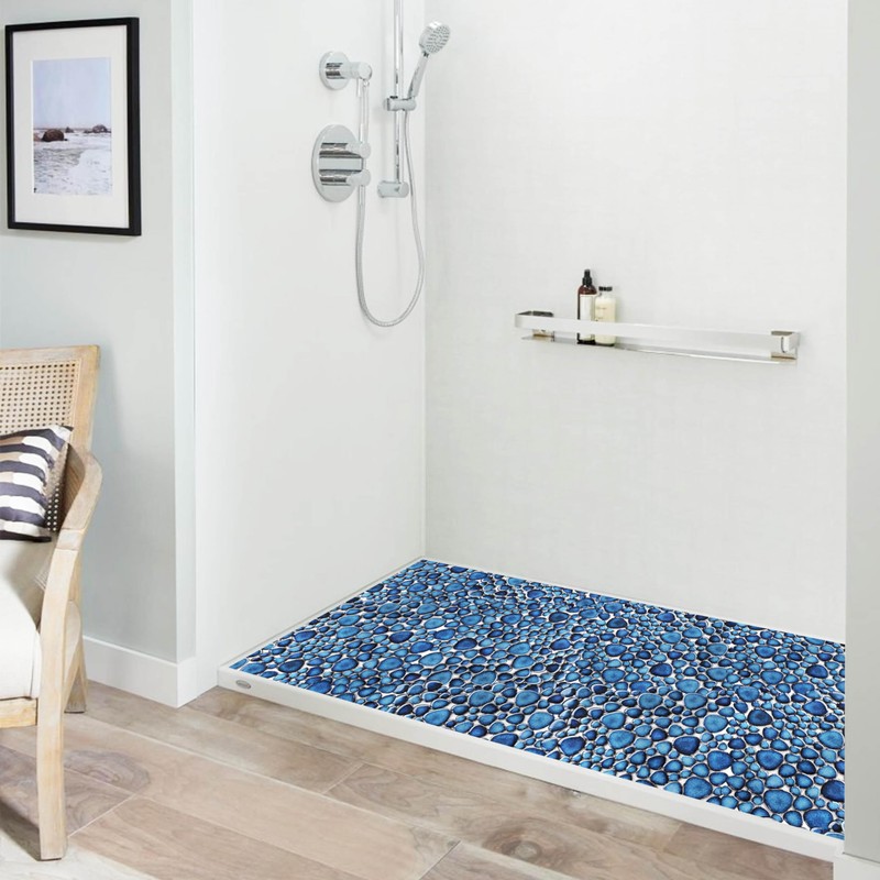 Elephantile Cobalt Blue Pebble Tiles for Shower Floor Bathroom Floor