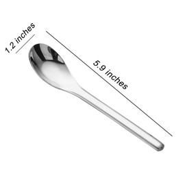 OULIGET Thick Heavy weight Dinner Soup Spoons,Stainless Steel Tablespoons,Chinese Silver Spoon,Heavy Duty Asian Thick Long Handle Spoons,5.9 inches,Set of 4.