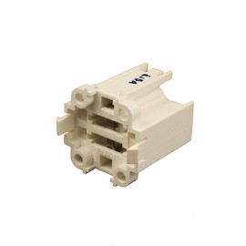 Leviton GX24q-4 Base, 42W 4-Pin, 10mm Compact Fluorescent Lampholder, Vertical, Bottom Snap-In, Yellow Color Code, Quick-Connect 18AWG, 26725-404, White