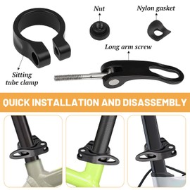 Pack of 2 Seat Clamp 31.8 - Aluminium Quick Release Seat Post, Bicycle Clamp, Seat Clamp for Mountain Bike, Road Bike, Folding Bike - Quick Release Seat Clamp Black