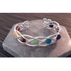 Natural Chakra Silver Celtic Wire Wrapped & Woven Cuff Bracelet