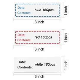480pcs Removable Freezer Labels, 1 x 3 Inch Food Storage Stickers, Refrigerator Freezer Paper Label Easy Clean Leaves No Residue