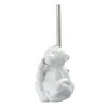WENKO Monkey Quiet Toilet Brush Holder, Ceramic, White, 20 x