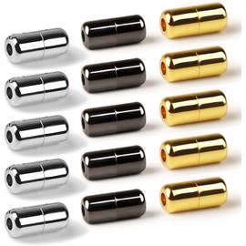 YFFSFDC Shoelaces, No Tie, Lace Lock Hardware Capsule Lock, Casual, Shoes, Sneakers, Time-Saving, Easy Installation, Silver, Iron Black, 3 Colors, Set of 30