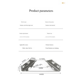 16PCS 304 Stainless Steel Right Angle Brackets, Multi-Functional Wardrobe cabinets Wood and Iron Furniture Reinforced Hardware Accessories at 90 Degrees