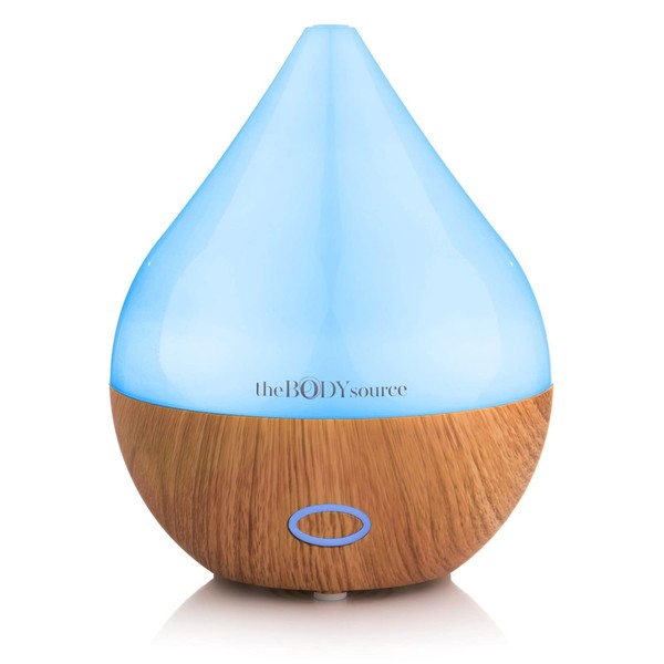 The Body Source 165 ml Ultrasonic Aroma Diffuser - Humidifier with 7 Colours LED Light - Electric Oil Burner for Essential Oils - Aromatherapy for Home, Office, Spa