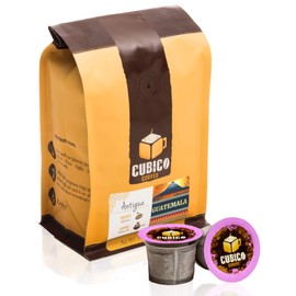 Guatemala Antigua Coffee - Single Serve Capsules for Keurig K-Cup Brewers - Freshly Roasted Coffee - Cubico Coffee - (10 Capsules Medium Roast)