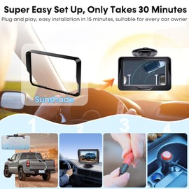 Backup Camera Easy Setup Plug-Play: HD 1080P No-Delay Waterproof - Clear Night Vision Rear View Camera with Monitor for Car Truck SUV - LK3